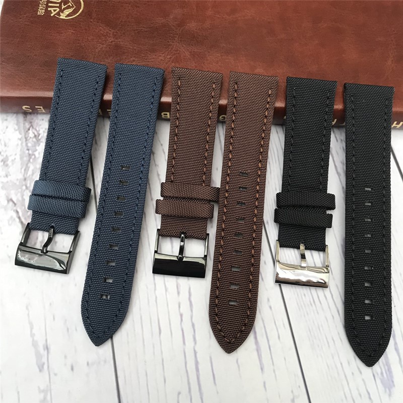 Breitling Canvas Strap Phù hợp với Máy bay Trinh sát Blackbird Avengers Super Ocean Đồng hồ nam với khóa chốt bằng thép không gỉ