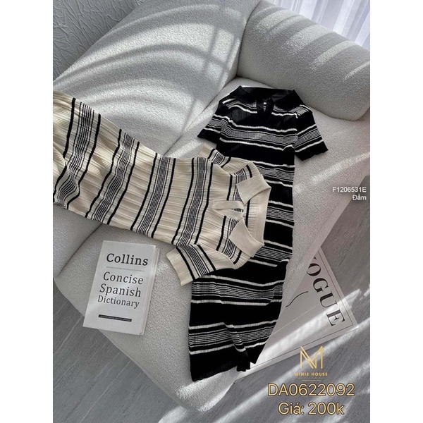 Đầm suông phối màu tay phồng, đầm sát nách cổ tròn phối jean sang trọng VIENS STORE