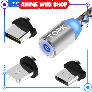 CÁP SẠC 3 ĐẦU TỪ HÍT NAM CHÂM IPHONE, ANDROID, DÂY DÙ CAO CẤP CHỐNG GẬP, CHỐNG RỐI, BẢO HÀNH 6 THÁNG