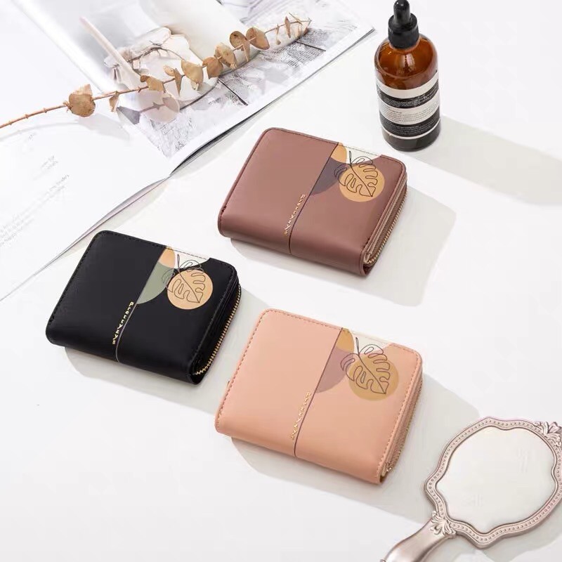 Ví Prettysyz hoạ tiết lá size nhỏ