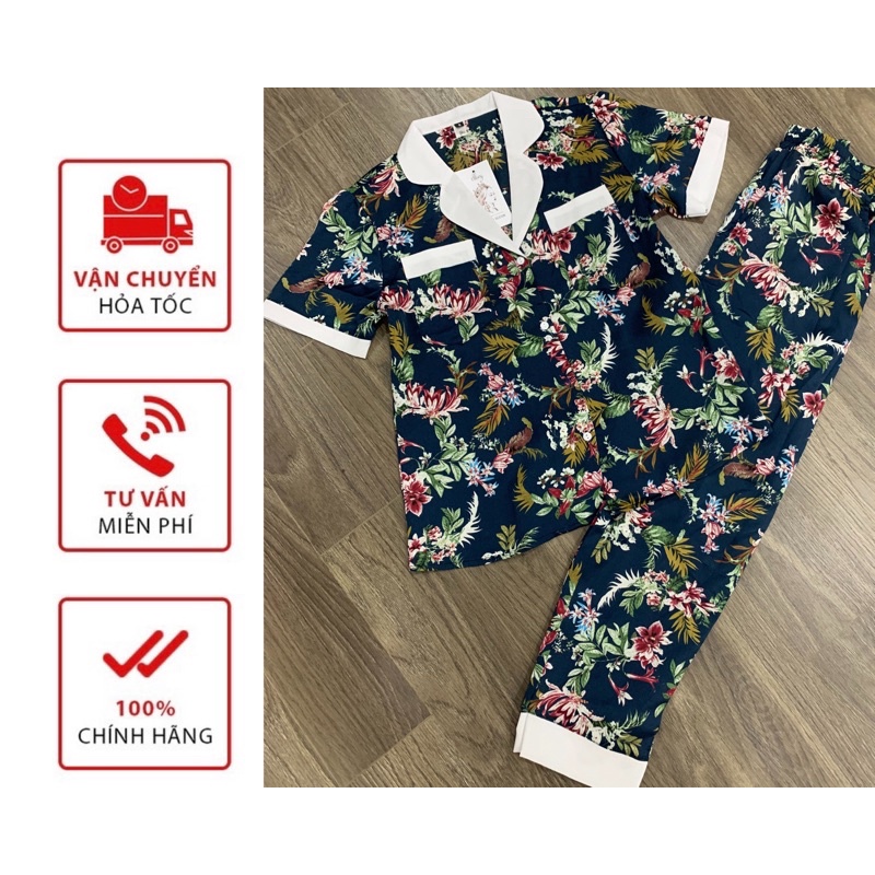 Bộ ngủ Pijama Lụa Cao Cấp quần dài Cho mùa Hè Thu 2021
