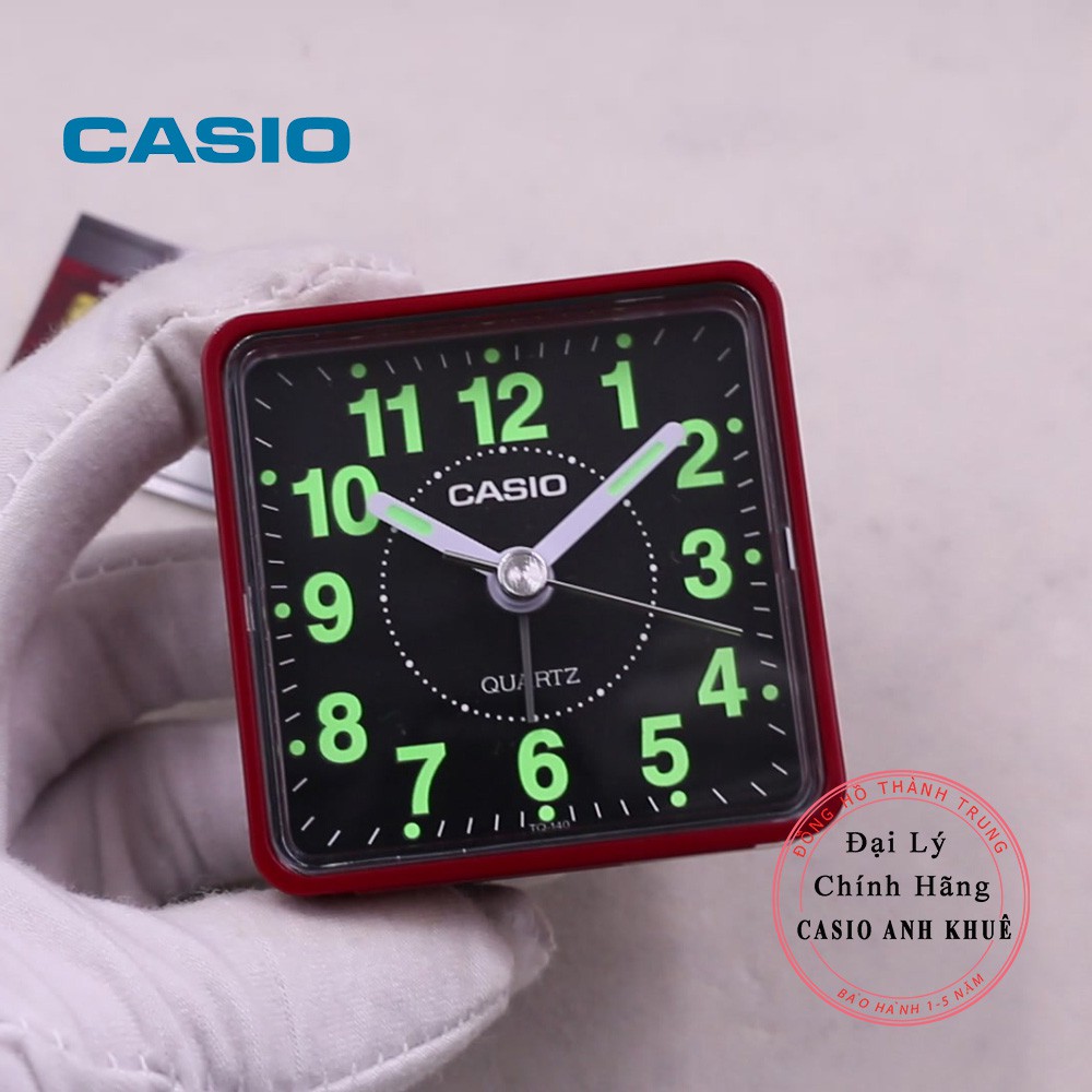 Đồng hồ để bàn - du lịch Casio TQ-140-4DF có báo thức, dạ quang cỡ nhỏ