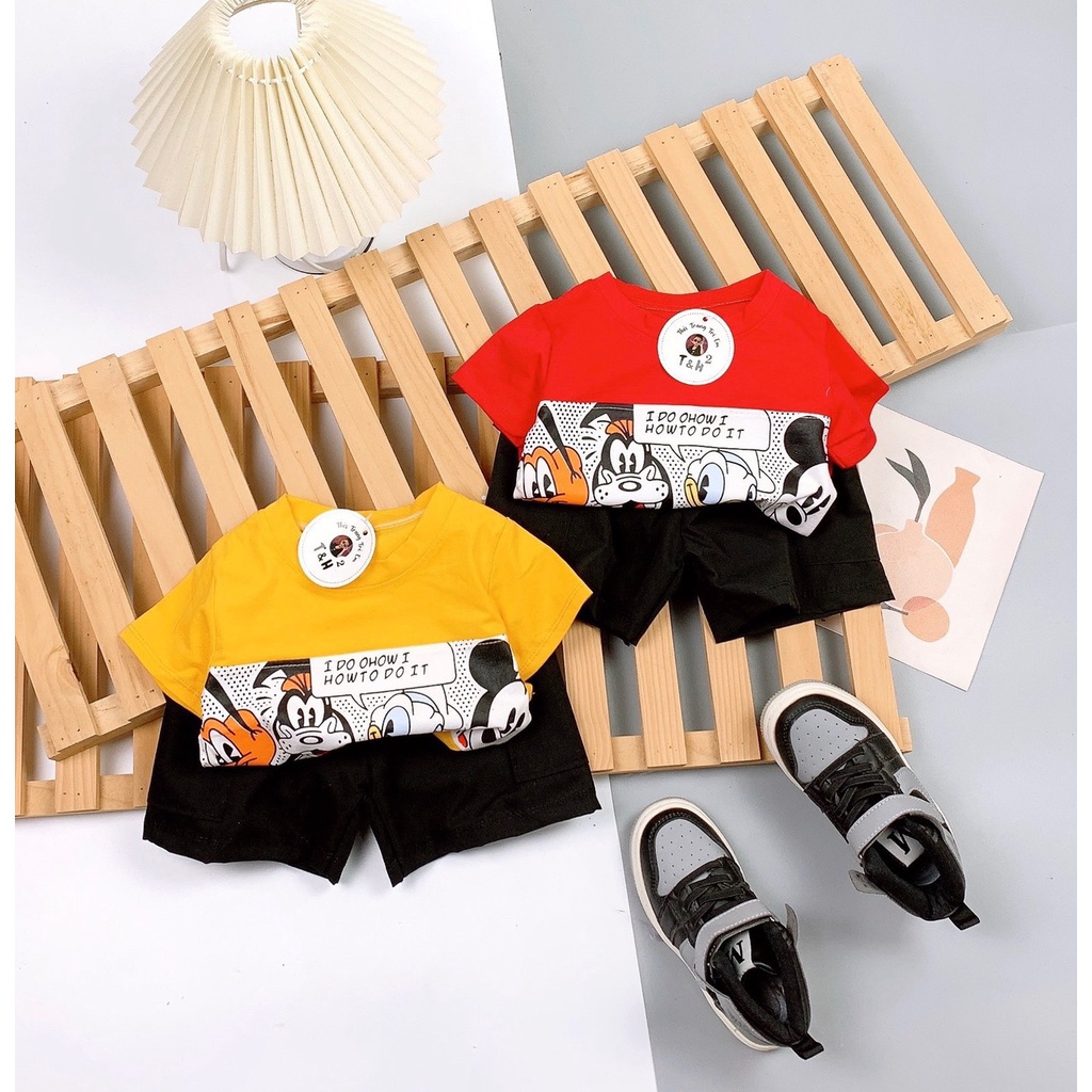 BOT07 - Bộ Bé Trai, Bộ Cotton In Hình Micky, donal cho bé từ 8-21kg, Richkid123