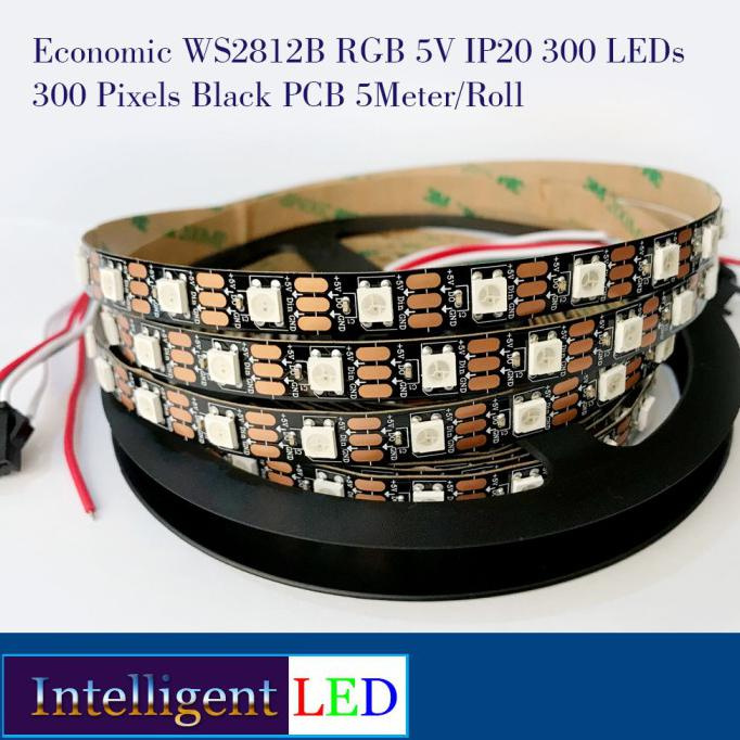 Cuộn Dây Đèn Led Ws2812B Rgb 5v Ip20 300 300 Pixels Màu Đen Pcbs Dài 5m