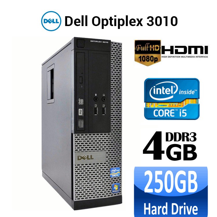 Case máy tính DELL Optiplex 3010 core i5 3470, ram 4GB, ổ cứng HDD 250GB, HDMI, DVD. Tặng usb thu wifi. Hàng Nhập Khẩu.