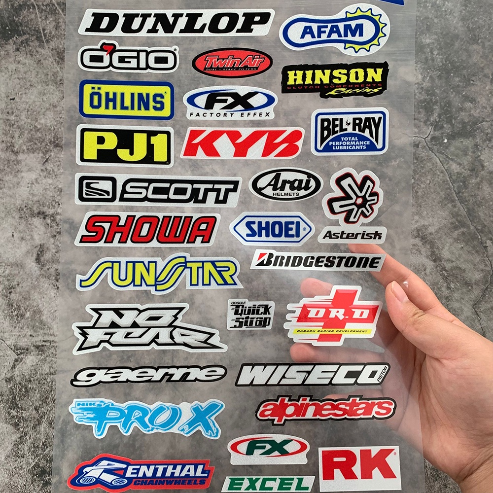 Decal Phản Quang In Logo SHOEI Trang Trí Mũ Bảo Hiểm Mô Tô