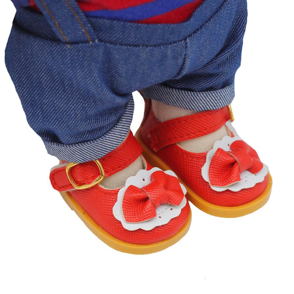 Giày Búp Bê Da Mini Đính Nơ Thủ Công Dễ Thương Cho Bé Gái