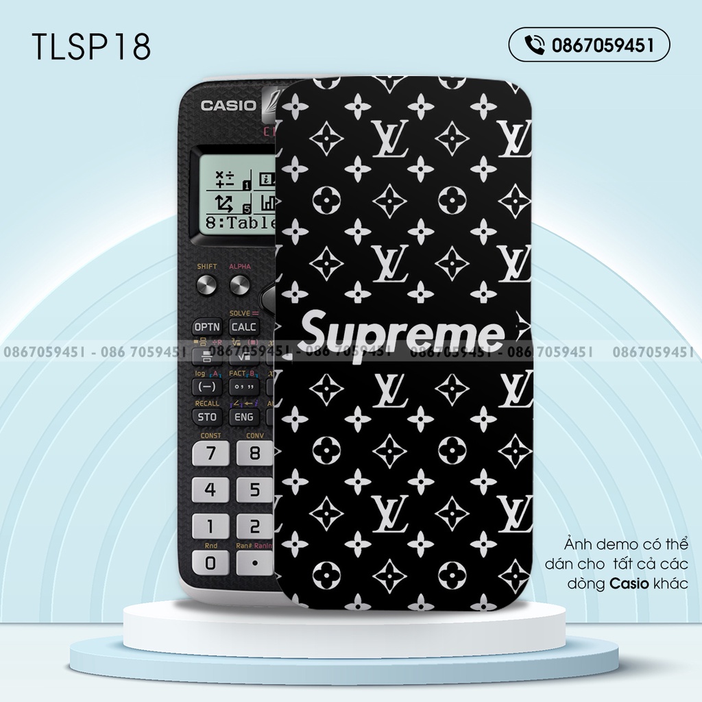 Skin dán máy tính CASIO In Hình Thương Hiệu SupermeeBộ 4  tlspb4