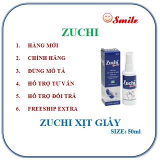 Xịt Khử Mùi Hôi Chân Và Giày Zuchi Family chai 50ml, Khô ngay trong vòng 10s không dính ướt
