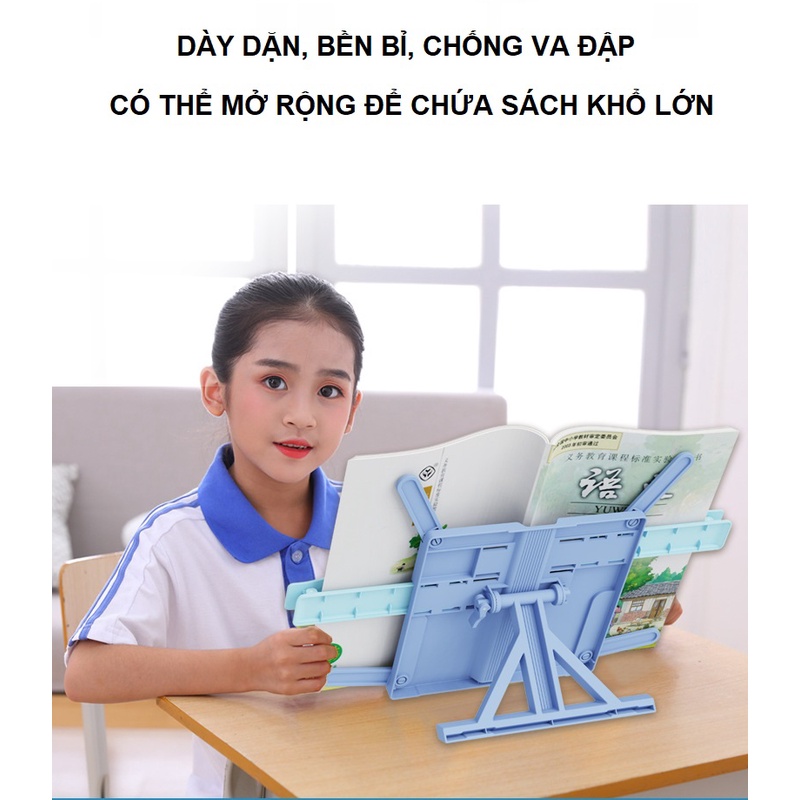 Kệ để sách vở, điện thoại, máy tính bảng chống gù chống cận thị, gấp gọn mang theo tiện lợi - [Tặng kèm đệm bút chống mỏ