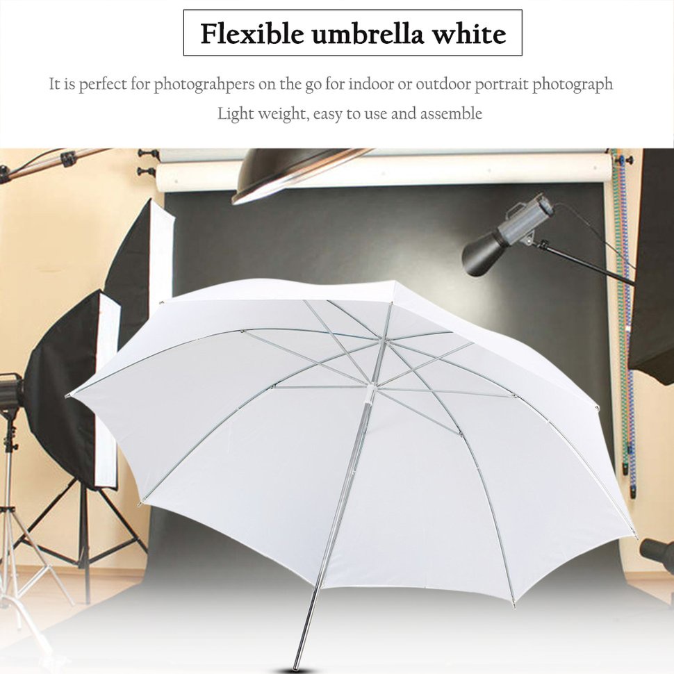 【SUN】33 Inch Photography Pro Studio Reflector Translucent White Diffuser Umbrella
