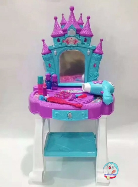 Đồ chơi bàn trang điểm Elsa cỡ đại dùng pin, có âm thanh, ánh sáng