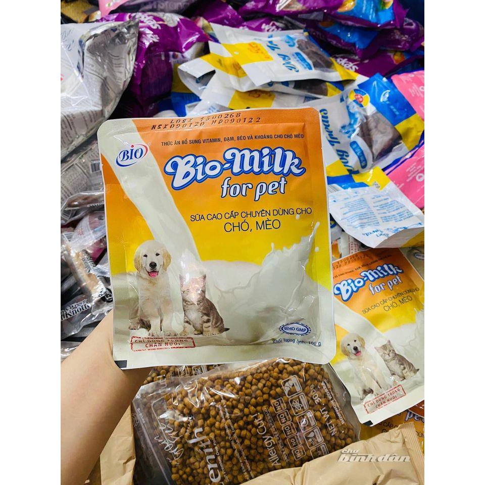 SỮA CAO CẤP CHUYÊN DÙNG CHO CHÓ MÈO CON BIO MILK GÓI 100g