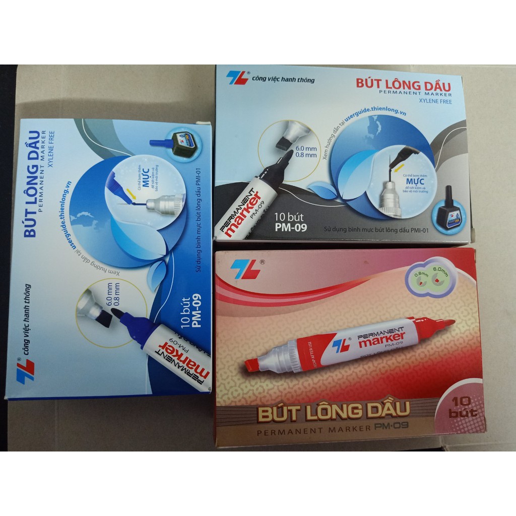 Bút lông dầu PM-09 ( xanh, đỏ , đen) chính hãng