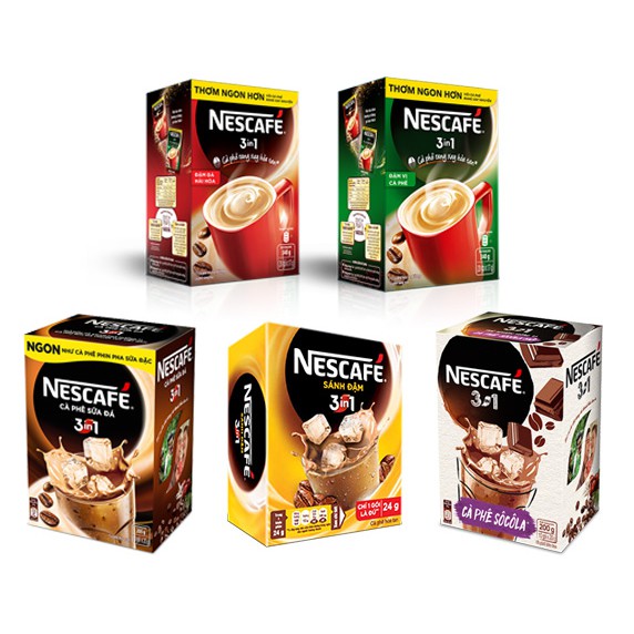 Nescafe 3in1 Cà phê rang xay hòa tan Đậm đà hài hòa ( 17g x 20 gói)