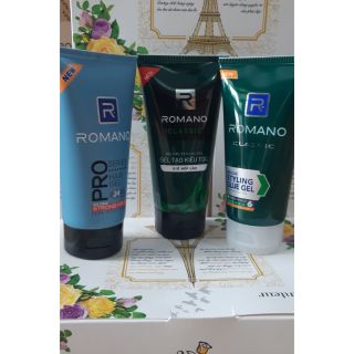 Gel vuốt tóc Romano 150g + gội 60g( cứng vừa. Siêu cứng. Giữ nếp)