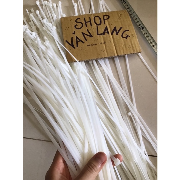 30 Dây thít nhựa trắng - lạt nhựa, dây rút 45 cm