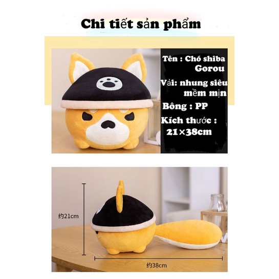 Chó shina Gorou nhồi bông Genshin Impact