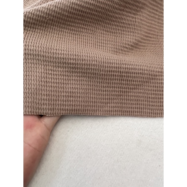 Vải thun tổ ong màu nâu và xanh ngọc