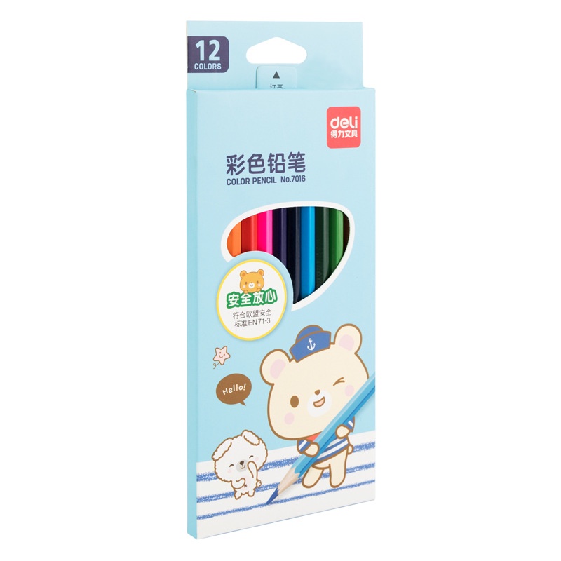 Bút chì màu học sinh Deli - 24 màu/36 màu - 7018/7019