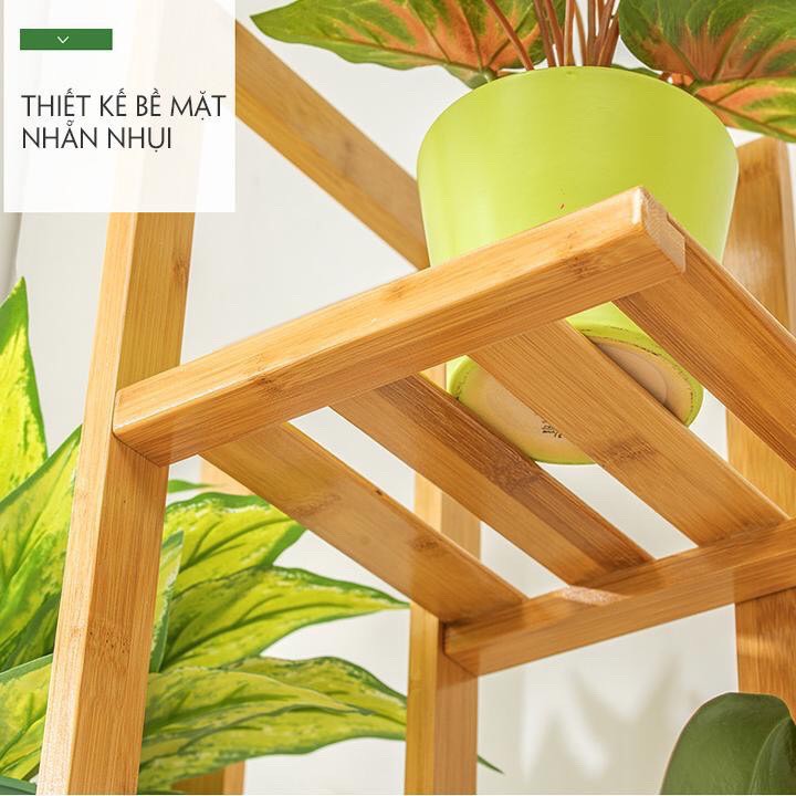 [ĐẸP NHÀ-ĐẸP CỬA] Kệ Hoa Nhiều Tầng PiHouse Có Giá Để Hoa BằngVật Liệu Gỗ Tre Thân Thiện Môi Trường