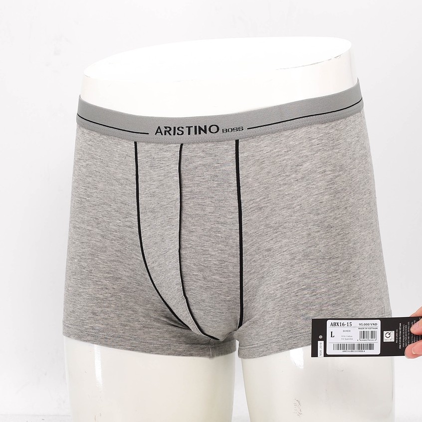 Quần lót nam ARISTINO dáng Boxer, vải cotton mềm mại, thấm hút, kháng khuẩn, khử mùi hiệu quả - ABX1615