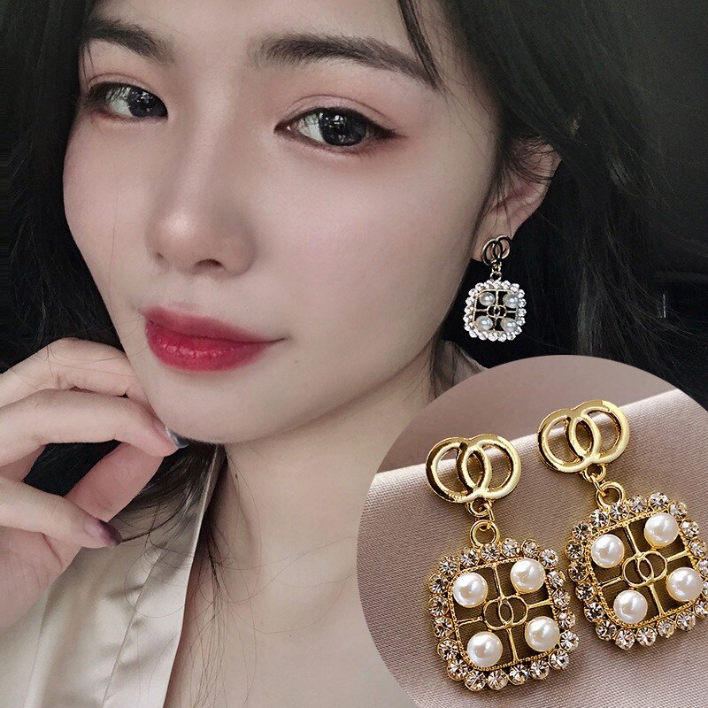 Elegant Rhinestone Butterfly Earrings Korean Style Sweet Earring Stylish Dangles #5040