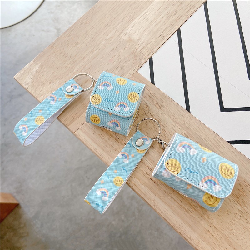 Vỏ đựng bảo vệ phối họa tiết mặt cười và cầu vồng dễ thương cho hộp sạc tai nghe AirPods Pro Airpods 1/2 | BigBuy360 - bigbuy360.vn