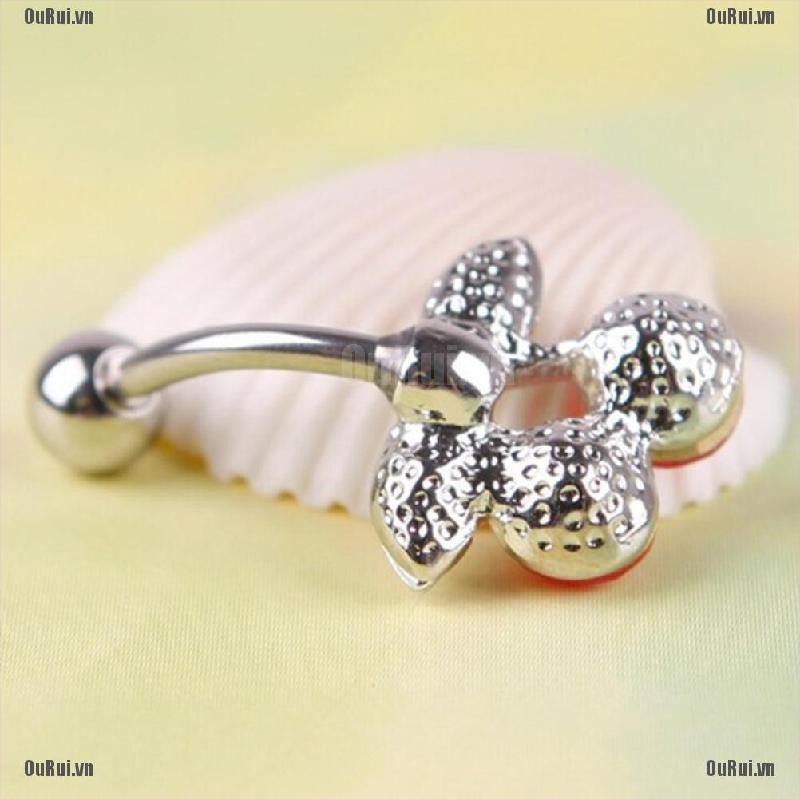 Khuyên Rốn Đính Đá Hình Quả Cherry Thời Trang