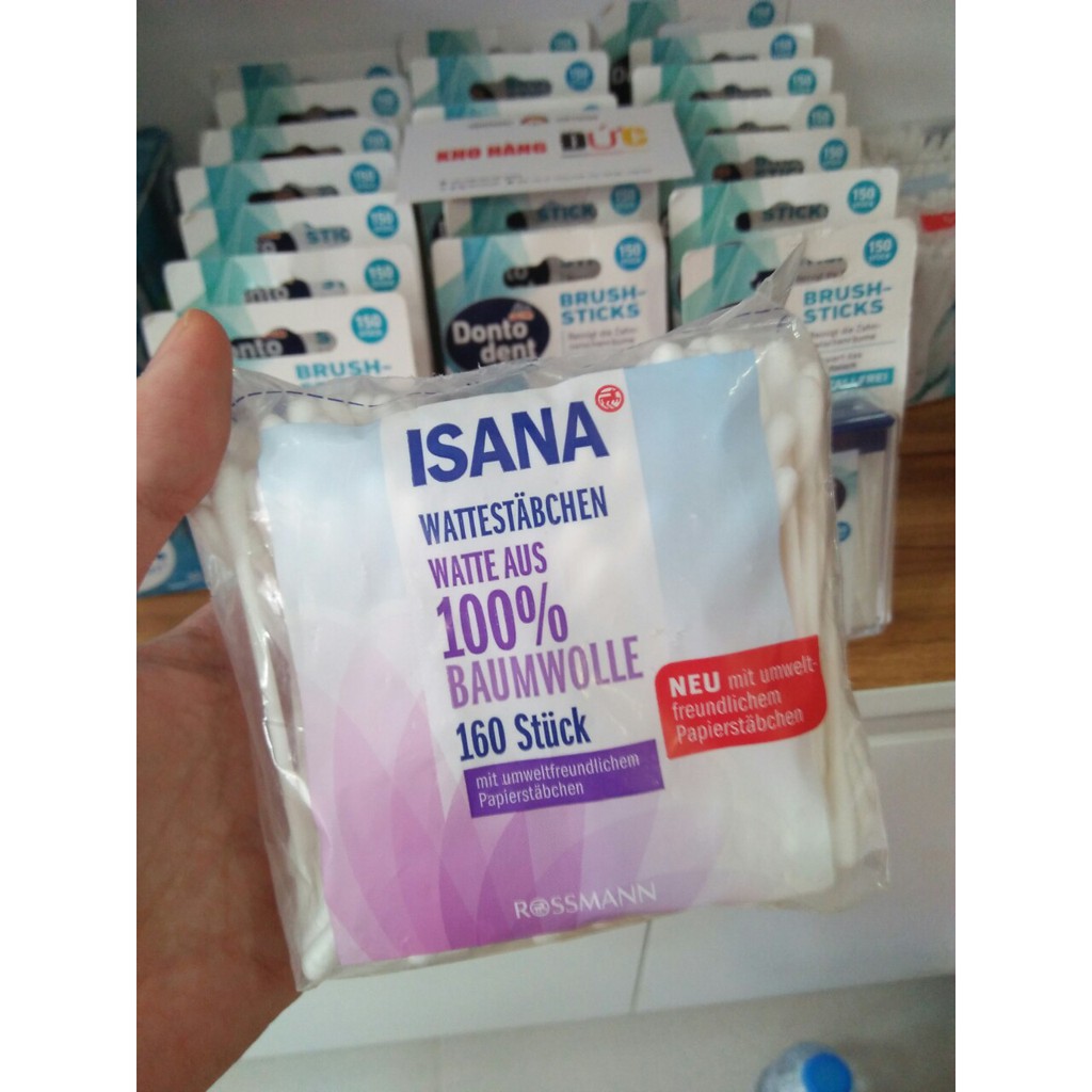 Tăm bông Isana 160 chiếc - Đức