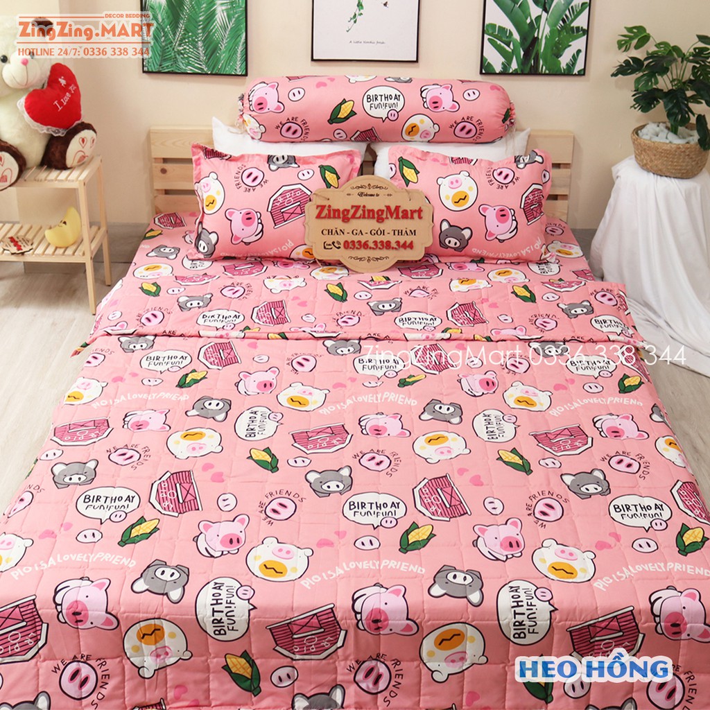 Chăn Hè Khủng Long Hello trần bông 3 lớp, chất liệu Cotton poly bền đẹp - Mềm mại sau lần giặt đầu tiên