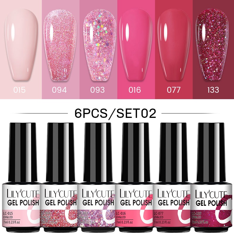 UR SUGAR Set 6 Lọ Gel Sơn Móng Tay 7ml Nhiều Màu Sắc Tiện Dụng