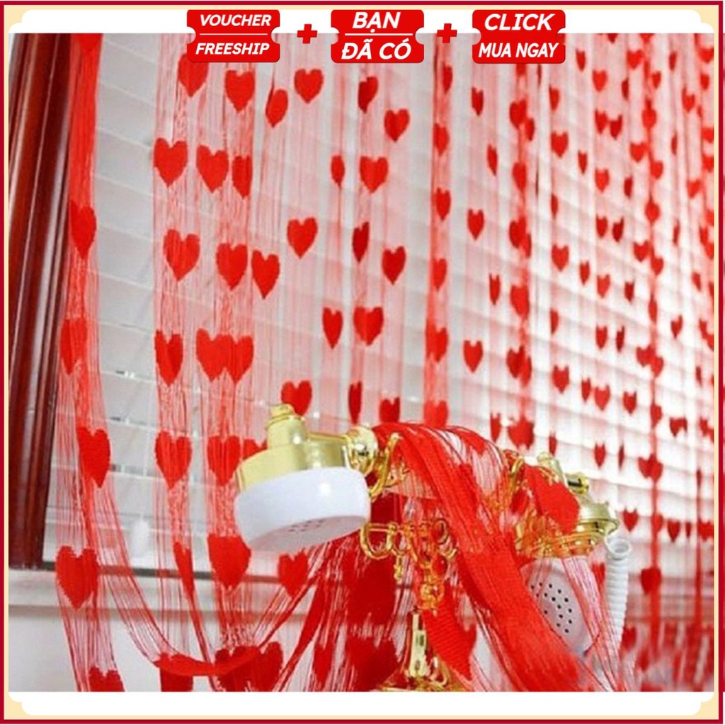 Rèm Cửa Phòng Tắm - Rèm Cửa Sổ - Cử Phòng - Vải Lưới Trái Tim - Romantic - Chọn Màu