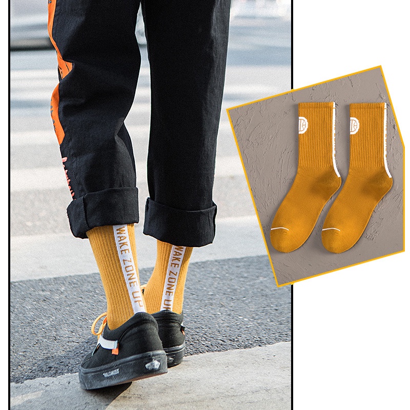 Tất cổ cao nữ nam phong cách Hàn Quốc vớ thể thao streetwear trẻ trung năng động thời trang thu hè cá tính HANASO TD055