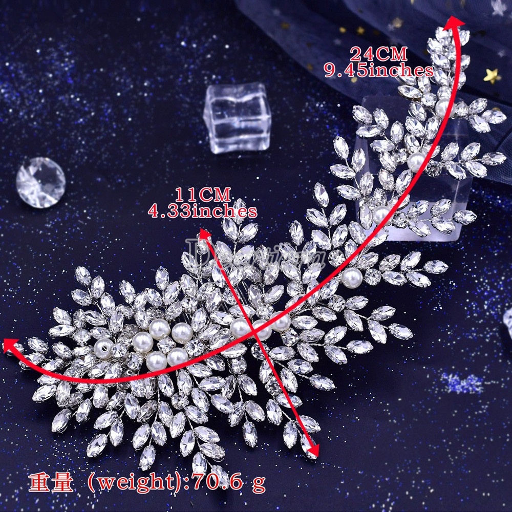 Lược Cài Tóc Đính Đá Và Ngọc Trai Giả Dành Cho Cô Dâu
