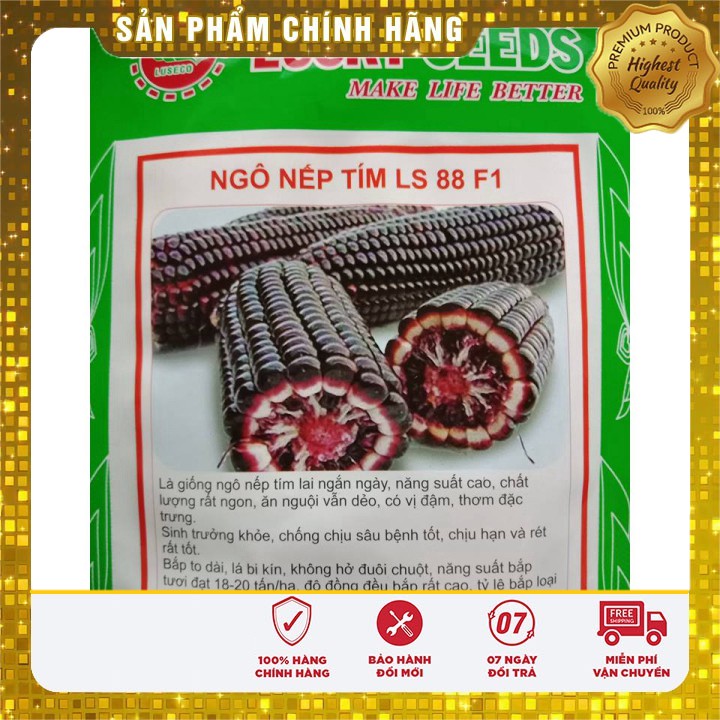 Hạt giống ngô tím F1 chất lượng gieo trồng ngô nếp cẩm gia đình - 10gr