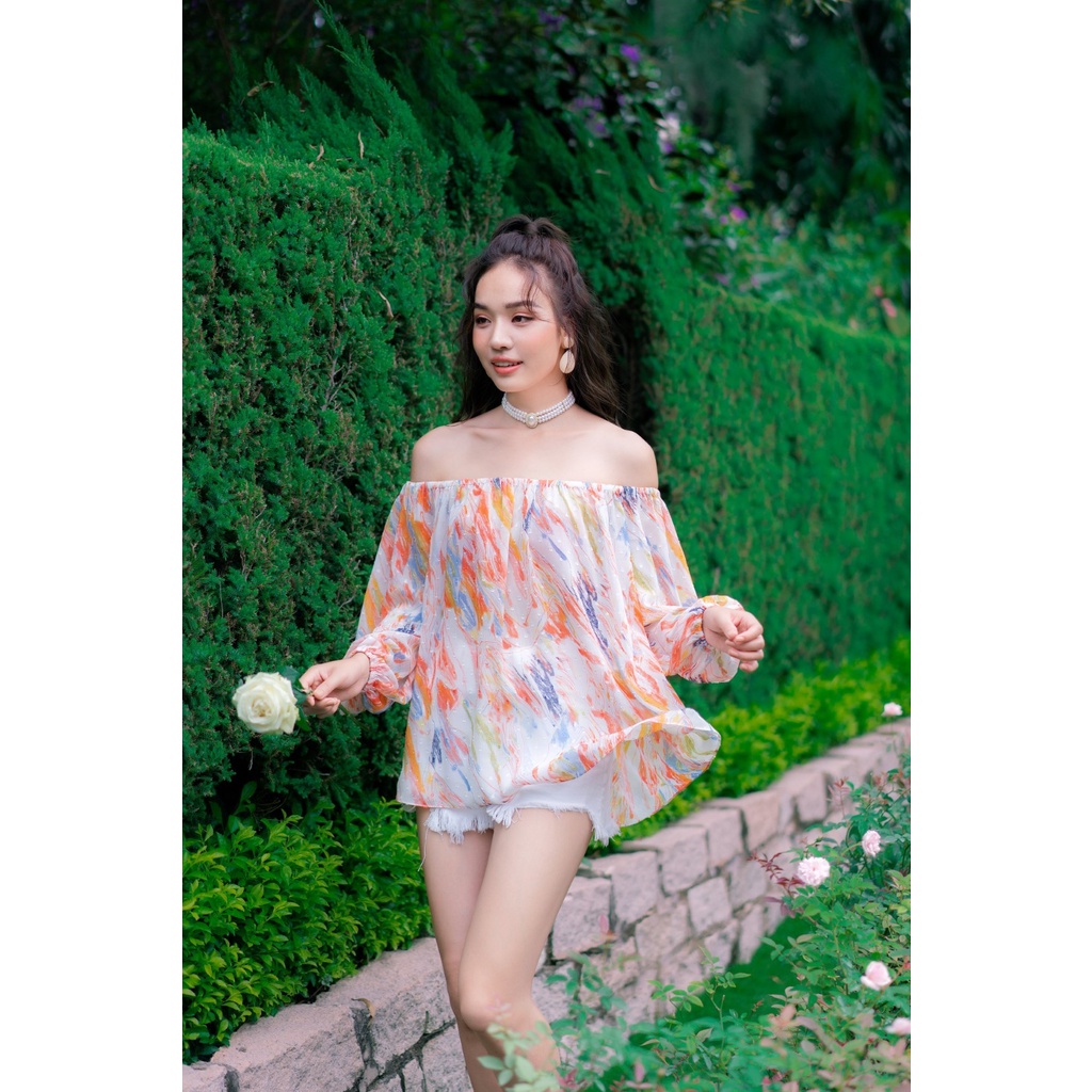ÁO MASARA TẰM ÉP TRỄ VAI HỒNG CAM