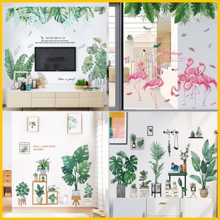 [HCM] Decal dán tường trang trí thiên xanh mát - Decal lá xanh trang trí - Tặng kèm keo sữa