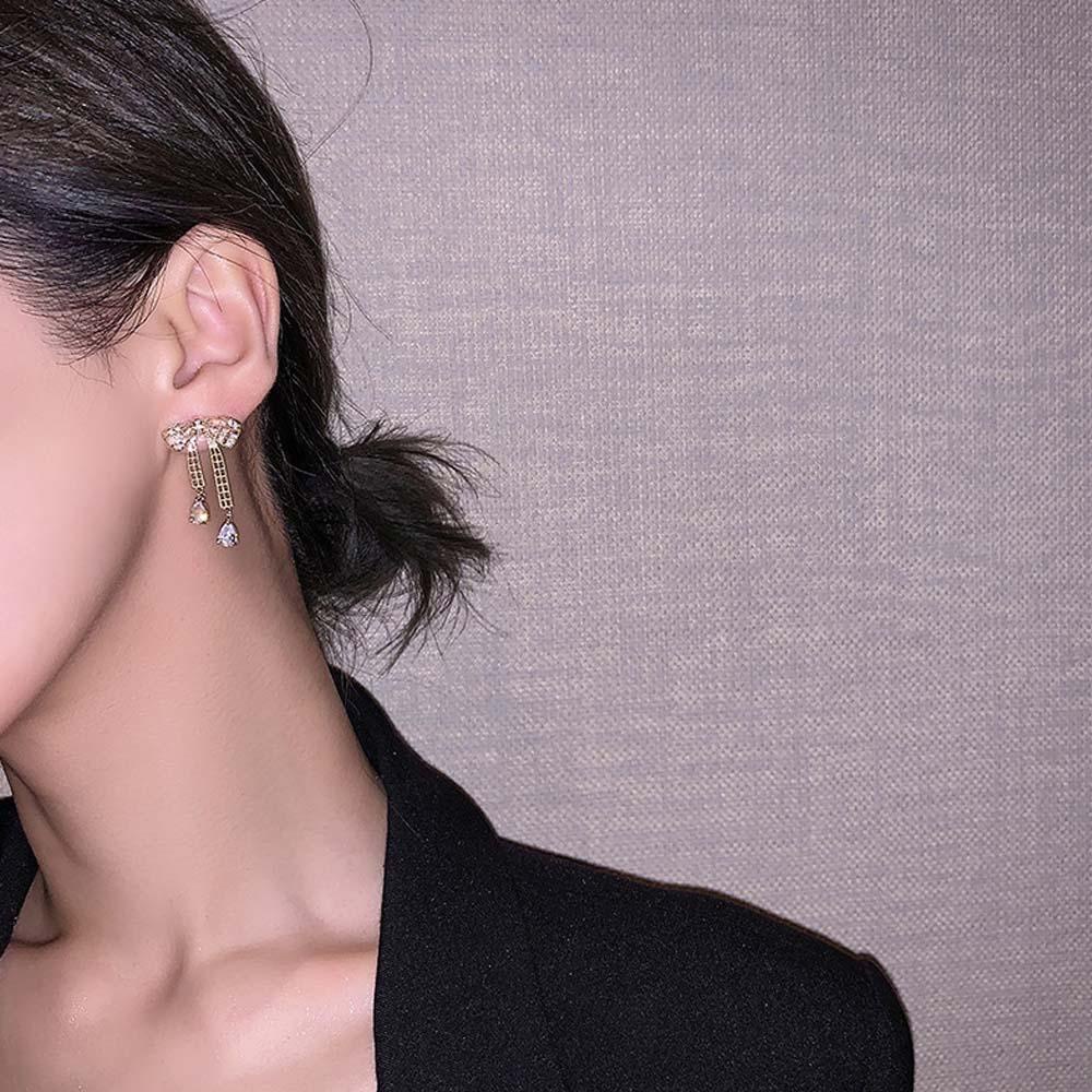 Khuyên Tai VANES1 Đính Nơ Phong Cách Hàn Quốc Ngọt Ngào|Trang Sức Thời Trang