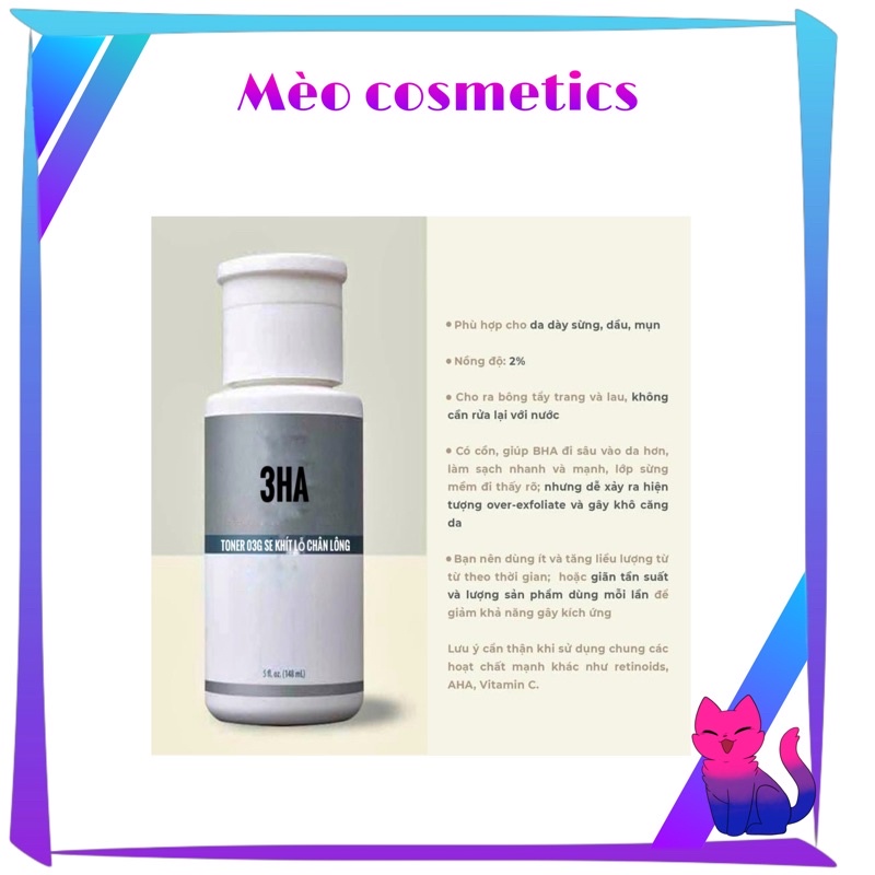 Toner se khít lỗi chân lông 3HA