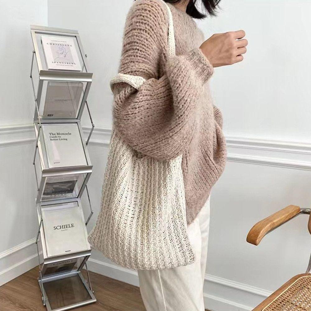KENT1 Túi Xách Nữ Đan Len Ngăn Chứa Rộng Thời Trang