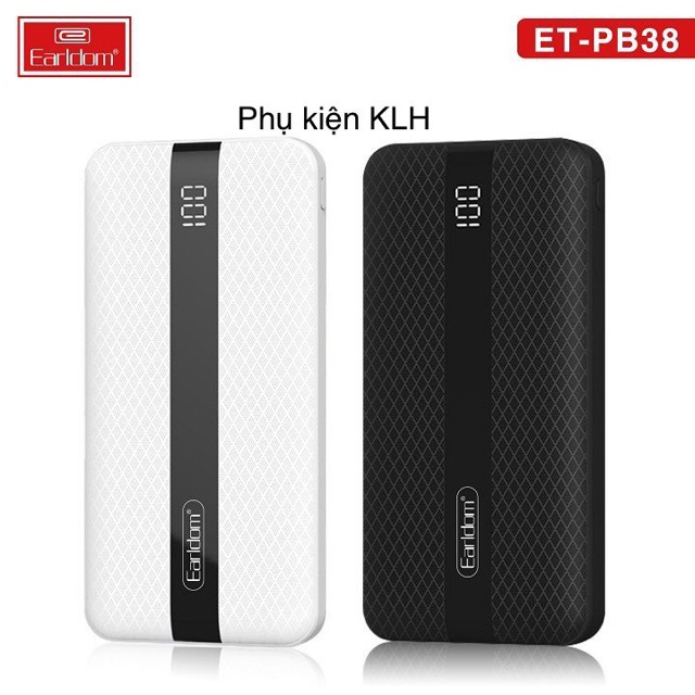 Sạc dự phòng EARLDOM  PB38, Pin tích điện dung lượng 10000 mAh, sạc đa năng di động KLH shop