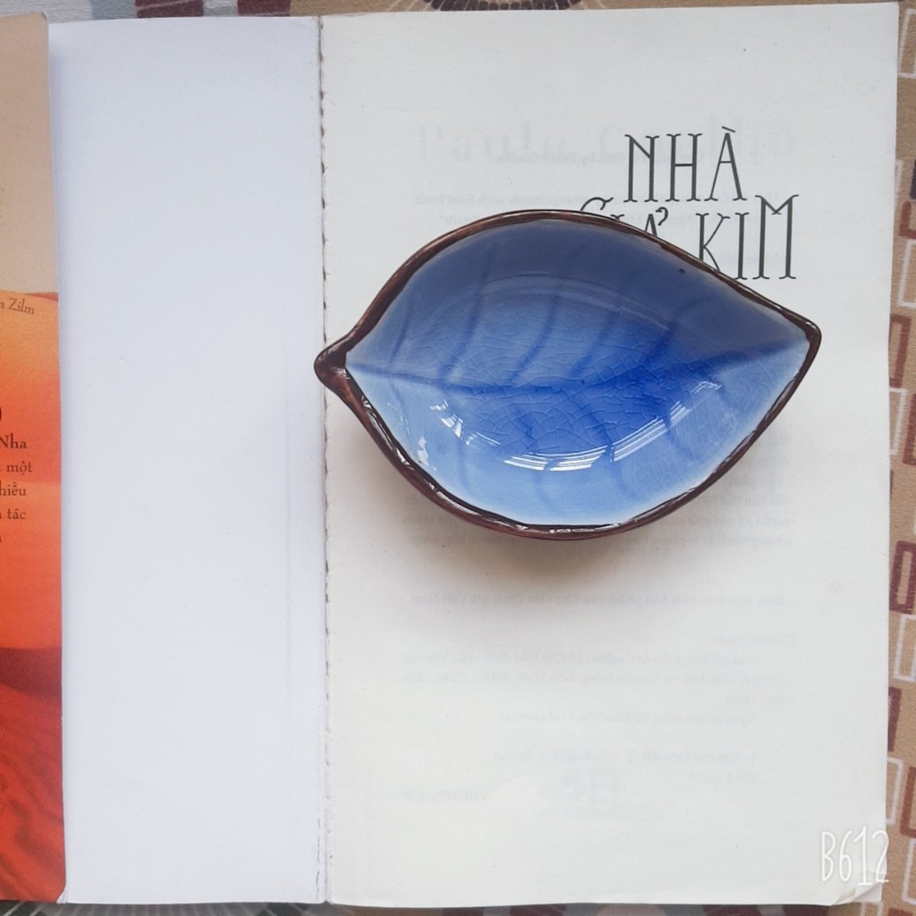 Bát Gốm Hình Lá đựng gia vị màu men nứt loại nhỏ
