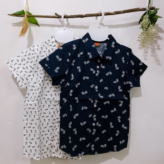 Sơ mi họa tiết Summer cho bé trai sz 1-6y