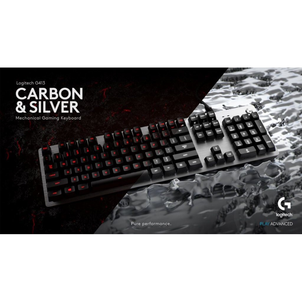 Bàn Phím Cơ Có Dây Logitech G413 Carbon LED Romer-G Switch Full Size - Hàng Chính Hãng