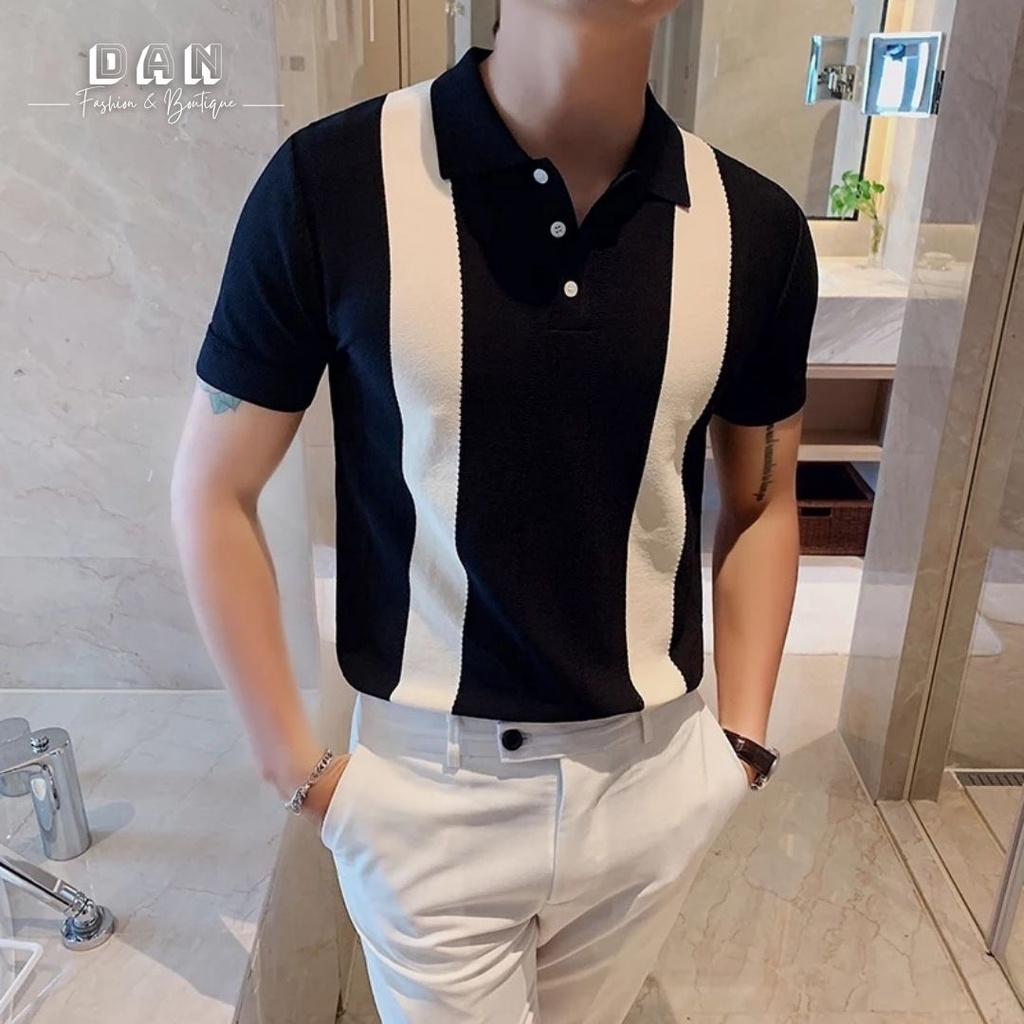Áo Polo Nam Cổ Bẻ Thun Cá Sấu Cộc Tay Cao Cấp DANPOLO Phối Thân Mềm Mại, Chuẩn Form