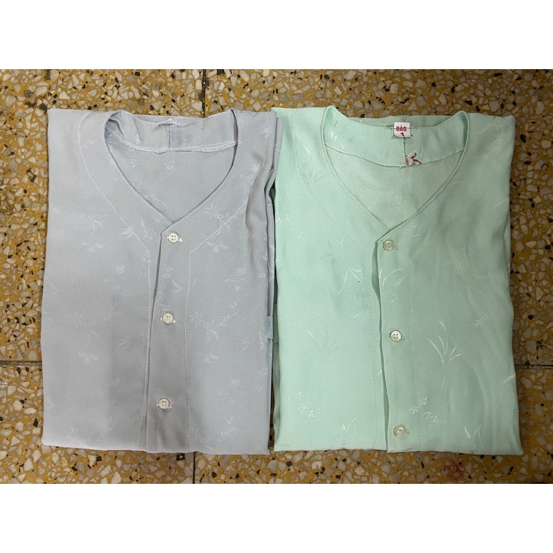 Áo bà ba dài tay cho người già, vải gấm hoa ướt khâu tay 40-62kg Shop Lê Đào