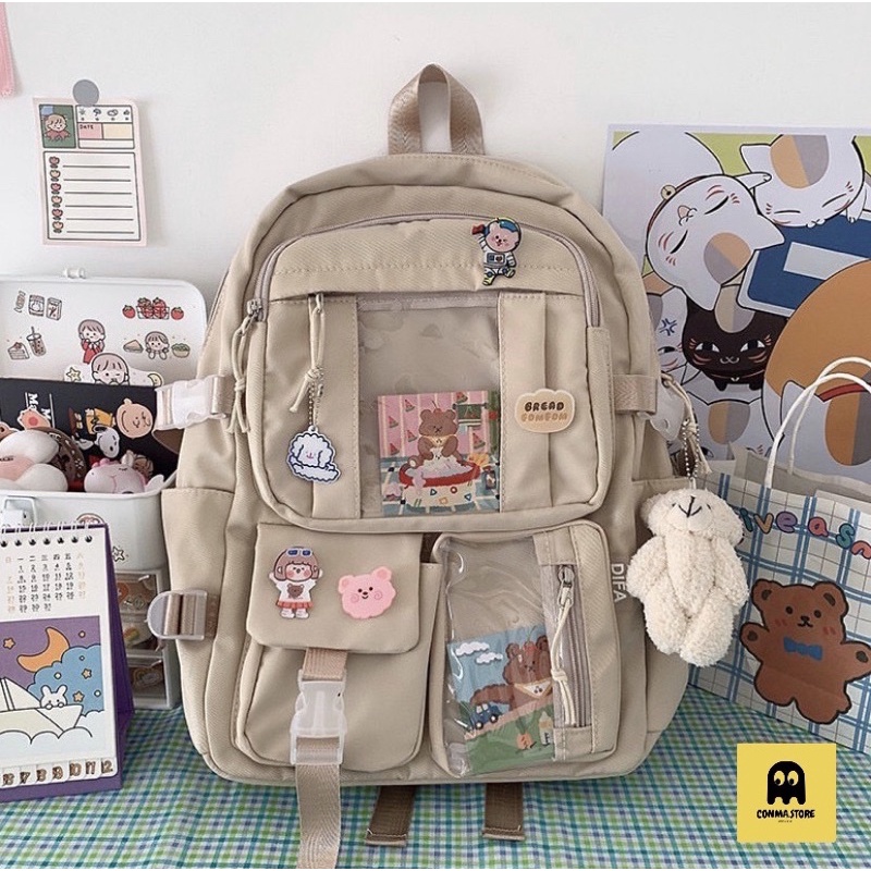Balo đi học cute  túi trong dài 2️⃣0️⃣2️⃣3️⃣ l🦋✨ HÀNG CÓ SẴN - 4 màu pastel (2 túi trong 2021)