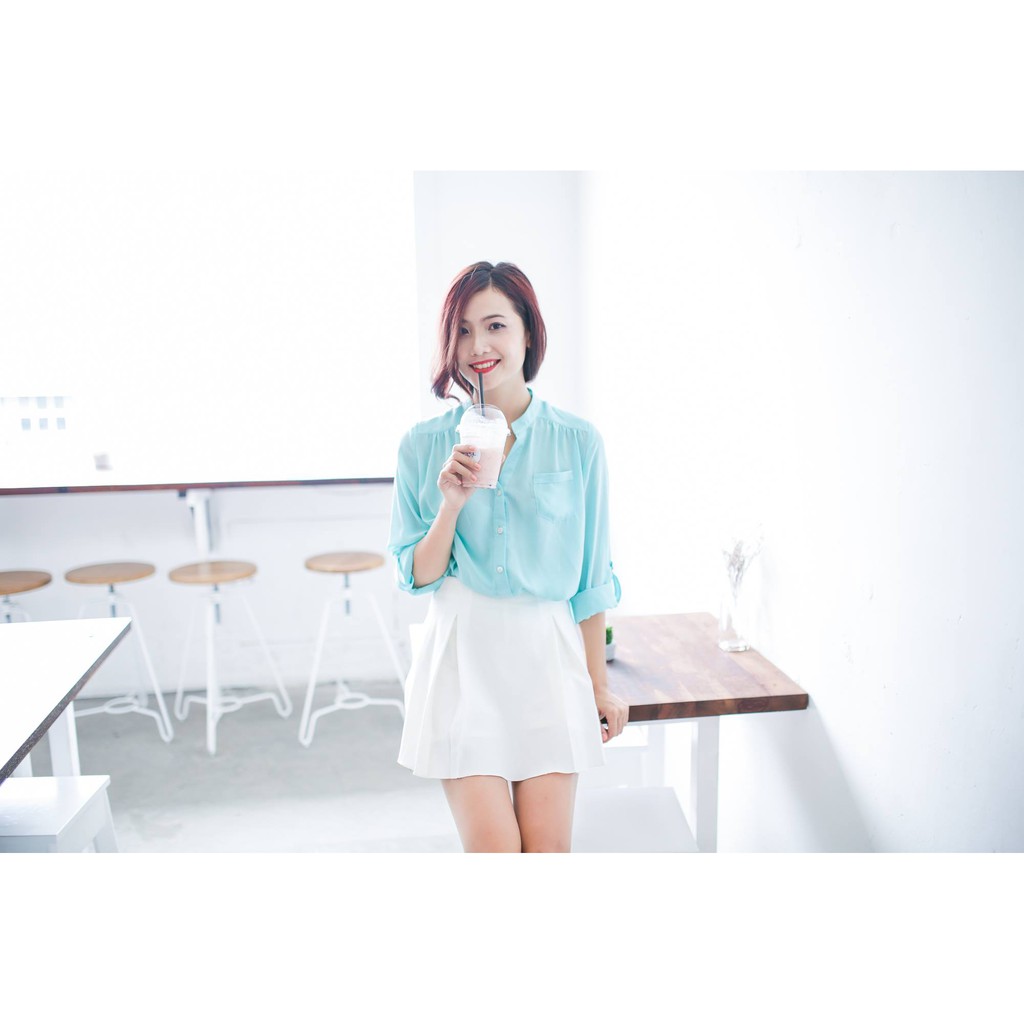 Quần giả váy ngắn xếp ly dáng chữ A QV210539 (có 4 màu: trắng, đen, xanh đậu và cà phê sữa) | BigBuy360 - bigbuy360.vn