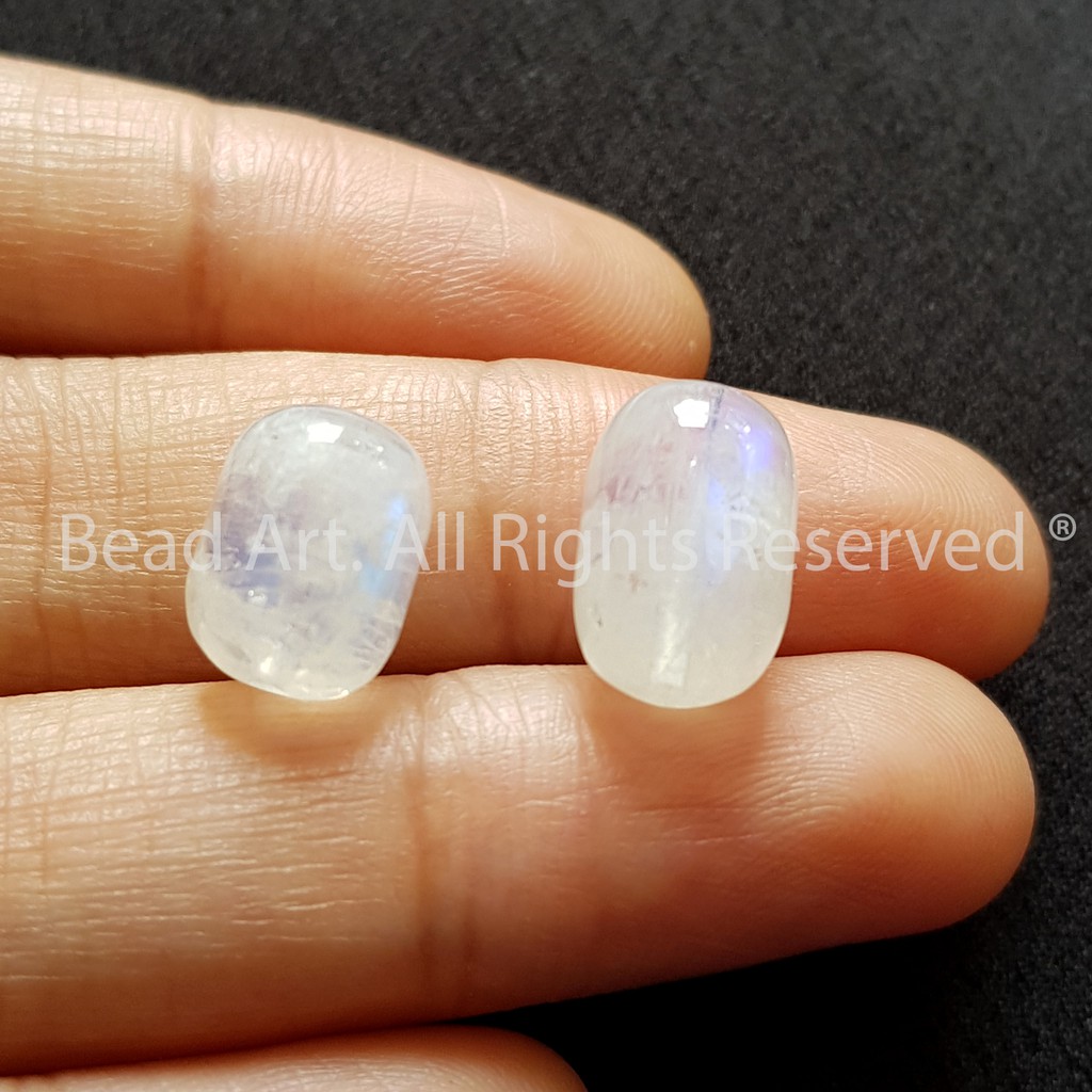 [1 Hạt] Lu Thống Đá Moonstone (Đá Mặt Trăng) Tự Nhiên Ánh Cầu Vồng Loại AAA, Đá Trang Sức, Phong Thuỷ